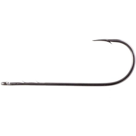 Owner Worm Hook Black Chrome Straight