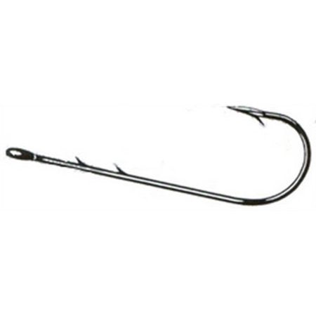 Owner Worm Hook Black Chrome Straight