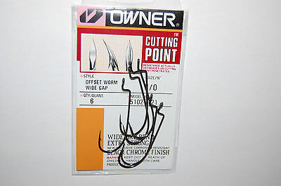 Owner Worm Hook Black Chrome X-Strong Offset