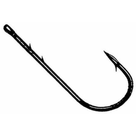 Owner Worm Hook-Black Chrome X-Strong Straight 7 Pack 1/0 6 Ct