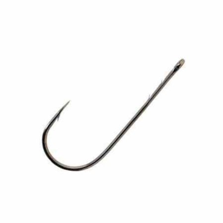 Owner Worm Hook-Black Chrome X-Strong Straight 7 Pack 1/0 6 Ct