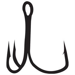 Gamakatsu Treble Hook EWG Black #6 12 Per Pack