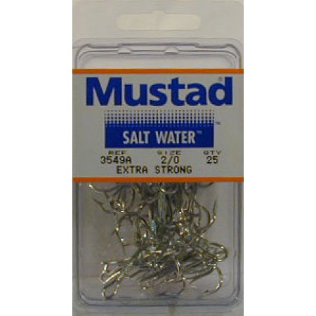 Mustad Treble Hook Tinned X-Strong Size - 25 Per Box