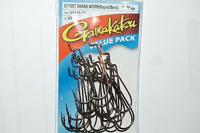 Gamakatsu Worm Hook Wide Bronze Offset Size 3/0 25 Per Pack