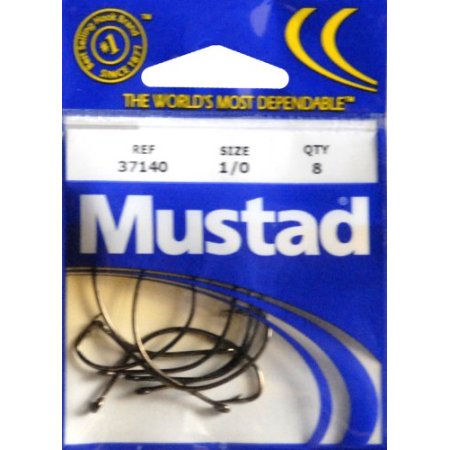 Mustad Poly Bag Hooks Stainless Oshaugnessy 10 Per Carton - Size 1/0