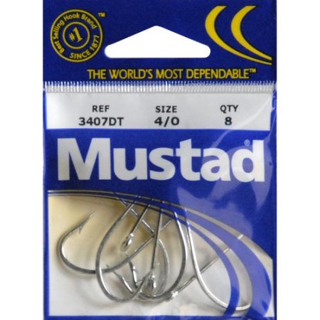 Mustad Poly Bag Hooks Tin O'Shaughnessy 10 Per Carton - Size 1/0 Order 10