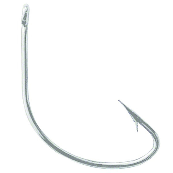 Mustad Poly Bag Hooks Nickel Wide Gap 10 Per Carton Order 10 - Size 1/0 Hollow Point