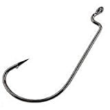 Mustad Ultra Point Worm Hook Black Offset Extra Wide Band 5 Per Pack