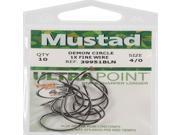 Mustad Ultra Demon Circle Hook Black Nickel 1X 10 Per Pack - Size 1