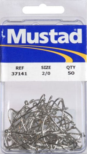 Mustad Wide Gap Hook Nickel 50 Per Box