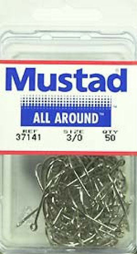 Mustad Wide Gap Hook Nickel 50 Per Box