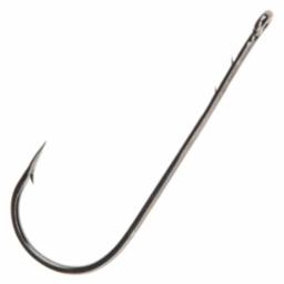 Owner Worm Hook Black Chrome Straight