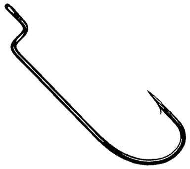 Owner Worm Hook-Black Chrome X-Strong Straight 7 Pack 1/0 6 Ct