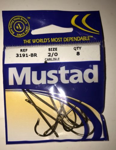 Mustad Poly Bag Hooks Bronze Carlisle 10 Per Carton - Size 16 Order 10